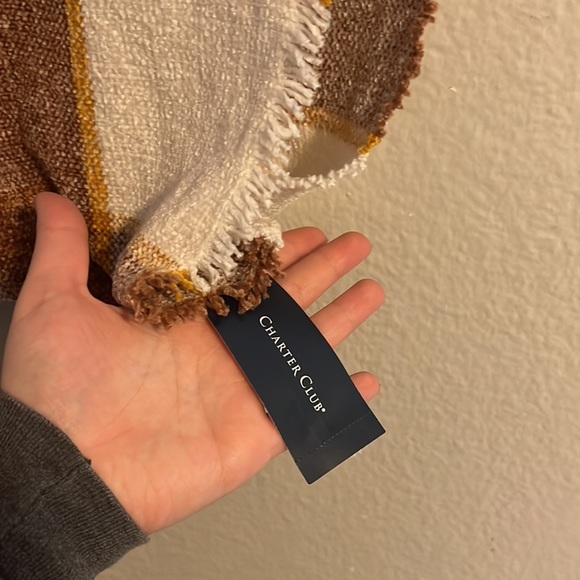 Charter Club Check Woven Chenille Loop Scarf NWT - Picture 4 of 6